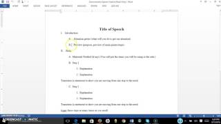 Demonstrative Speech Outline Overview [upl. by Ycram]