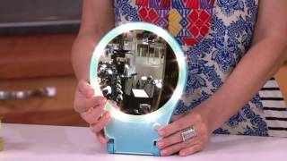 Floxite 5x Magnifying 360 Degree Lighted Home amp Travel Mirror on QVC [upl. by Akym]