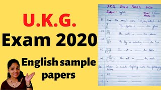 English Question paper format for UKG Sr KG classby a preschool teacher PP2 exam 2020 [upl. by Nehtanoj]