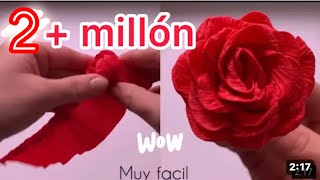 Como haces flores de papel crepe San Valentín [upl. by Ellak]