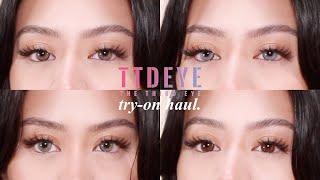 TTDeye Contact Lenses TryOn Haul On Dark Eyes [upl. by Sebastien]