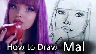 How To Draw Mal  Disney Descendants 3 [upl. by Sapowith]