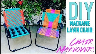 DIY Macrame Lawn Chair SICK MAKEVOER  by Orly Shani [upl. by Paucker]