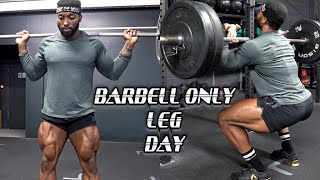 BARBELL ONLY LEG WORKOUT TO BUILD BIG LEGS  Full workout and Top tips [upl. by Ycniuq]