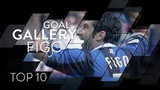 LUIS FIGO  INTER TOP 10 GOALS  Goal Gallery 🇵🇹🖤💙 [upl. by Reiners]