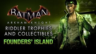 Batman Arkham Knight  Riddler Trophies  Founders Island [upl. by Nelra]