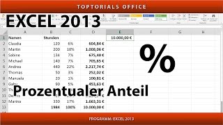 Prozentualen Anteil berechnen Excel [upl. by Anastice]