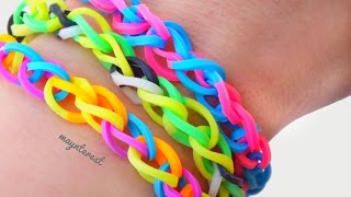 PULSERA DE GOMITAS SIMPLE con telar Rainbow loom [upl. by Lundberg629]