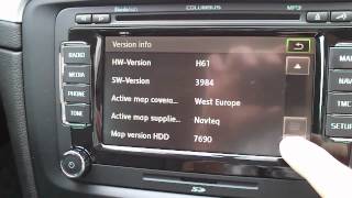 VWSKODA Mini test mode menu  RNS 510  Columbus [upl. by Ninos876]