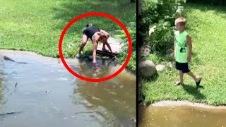 Minnesota Kid Follows Mom into Gator Pit [upl. by Allerym219]