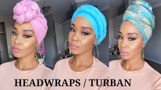 🔥 6 Quick amp EASY Headwrap Turban Styles  Tutorials Tupo1 [upl. by Ainerbas]