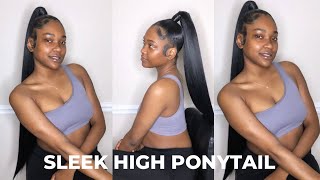 HOW TO HIGH PONYTAIL  GENIE PONYTAIL  EXTENDED PONYTAIL [upl. by Leandra55]