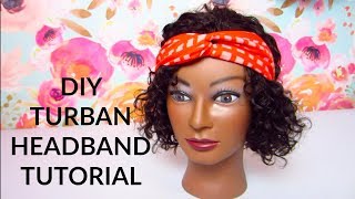 DIY Turban Headband Tutorial Using Woven Fabric Scraps [upl. by Wit]