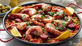 Paella with Prawns and Chorizo Recipe [upl. by Adnalu]