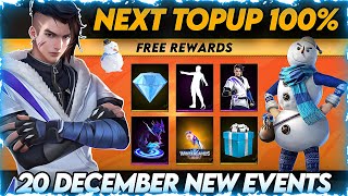 NEXT TOPUP EVENT  FREE FIRE NEXT 1 DIAMOND TOPUP  FREE FIRE 20TH DECEMBER NEW EVENTS  FREE REWARD [upl. by Aoket]