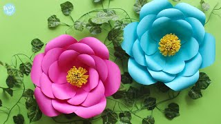 Como hacer flores de papel 🌸 Gigantes medianas o pequeñas SUPERTIPS y MOLDES  Partypop DIY🎉 [upl. by Valley]