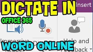 HOW TO DICTATE IN MICROSOFT WORD ONLINE  OFFICE 365 TUTORIAL [upl. by Esli]