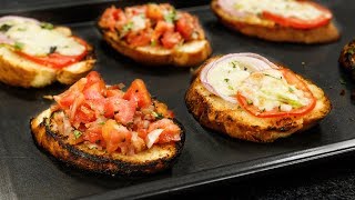 Bruschetta Recipe  Grilled Garlic Bread 2 Ways Indo Italian Style  CookingShooking [upl. by Osman]