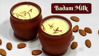 Badam Milk Recipe  Almond Milk  Badam Milkshake  KabitasKitchen [upl. by Newberry]