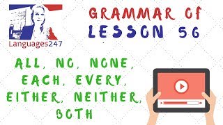 Grammar Practice  English Course Online 56  All no none each every either neither both [upl. by Bren]