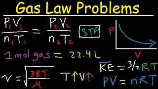 Gas Law Problems Combined amp Ideal  Density Molar Mass Mole Fraction Partial Pressure Effusion [upl. by Lleneg424]