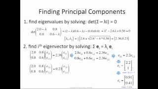 PCA 5 finding eigenvalues and eigenvectors [upl. by Lenoil]