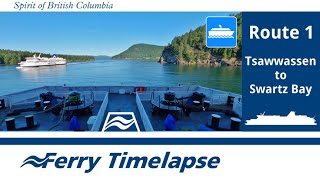 BC Ferries  Tsawwassen to Swartz Bay Route 1  Timelapse [upl. by Nickolaus125]