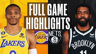 LAKERS at NETS  FULL GAME HIGHLIGHTS  January 30 2023 [upl. by Ennaerb]