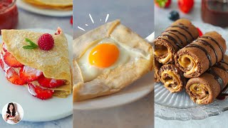 4 desayunos saludables y fáciles con Creps  Auxy [upl. by Nongim]