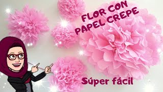 DIY🌸Como hacer FLORES de papel crepe o china SENCILLA Y FÁCIL 🌸2 modelos [upl. by Gnek]