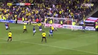 Watford score last second after leicester miss penalty  Almunia double save [upl. by Eimarej]