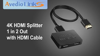 Avedio Links│4K HDMI Splitter 1 in 2 Out with HDMI Cable [upl. by Notna]