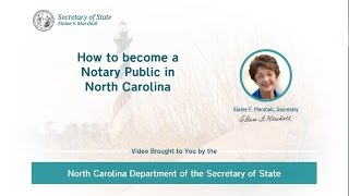 How to Become a Notary Public in North Carolina [upl. by Meelas936]