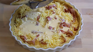 How to make a bacon and cheese French style quiche [upl. by Terrilyn]