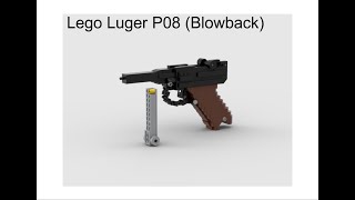 Lego Luger P08 Blowback Rubber Band Gun  Tutorial [upl. by Ibor]