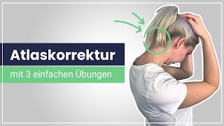 Atlaskorrektur  3 schnelle Übungen zur Selbsthilfe ✅ Lindere Deine HWSSchmerzen [upl. by Udelle]