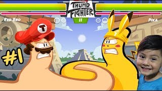 Thumb Fighter Gameplay  Pelea de Pulgares con Super Mario y Pokemon  Juego para niños [upl. by Nahtanoy]