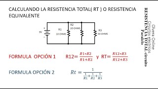 RESISTENCIA EQUIVALENTE CIRCUITO PARALELO [upl. by Nodnnarb]