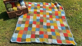 ENTRELAC CROCHET BLANKET TUTORIAL  Edith Blanket  Ophelia Talks Crochet [upl. by Innoj297]