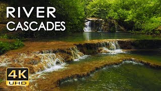 4K River Cascades  Relaxing Waterfall Sounds amp Ultra HD Nature Video  Water Flow  White Noise [upl. by Arakat]