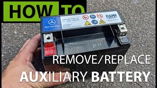 HOW TO Remove amp Replace Mercedes Auxiliary Battery [upl. by Mcnalley741]