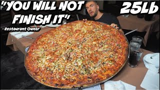 Undefeated 40quot Pizza Challenge 25 Pounds The Biggest Pizza Challenge In Canada  Man Vs Food [upl. by Lopes]