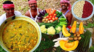 Famous Bengali Sobzi Recipe  Special Mixed Vegetables and Rice  Village Cooking  villfood Kitchen [upl. by Sylvanus]