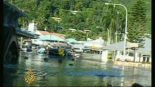 Deadly tsunami strikes Samoan islands  30 Sept 09 [upl. by Ahsiak]