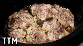 Slow Cooker Chicken Thighs  Easy Cooking [upl. by Haman]