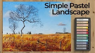 Pastel Drawing Lesson  Simple Landscape [upl. by Tennos]