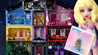 Taylor Swift Lover House as LEGO and Eras Tour outfits as well 🩷 build amp doll repaint compilation [upl. by Arahas]