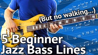 5 BeginnerFriendly JAZZ Bass Lines Guaranteed To Impress [upl. by Cand]