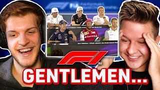 DID HE REALLY SAY THAT🤣 Awkward F1 Press Conferences  F1 Funny Reactions [upl. by Nabalas]