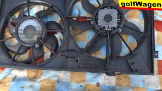 VW Golf 5 19 TDI how to change radiator fan cooling motor 100 full time in detail [upl. by Rundgren971]